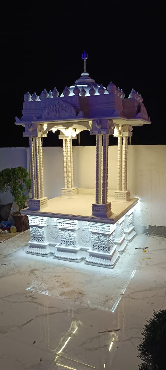 Night Illuminated Mandir Architecture